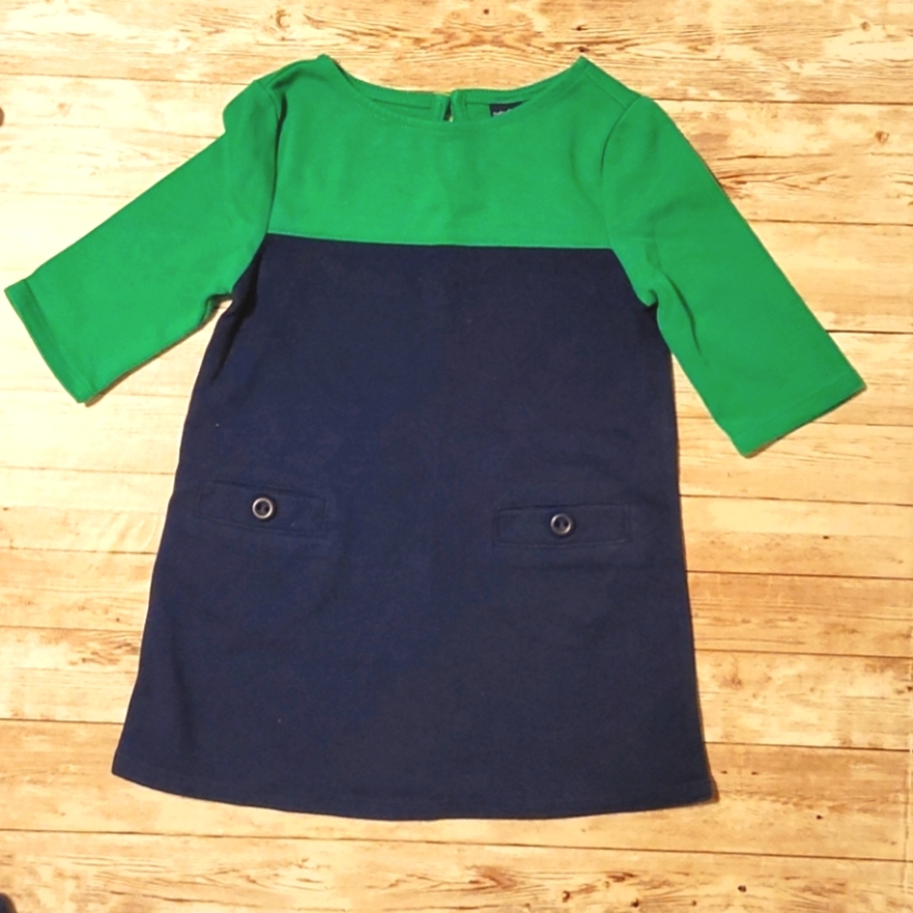 GAP Navy Blue and Green Dress, 12-18m